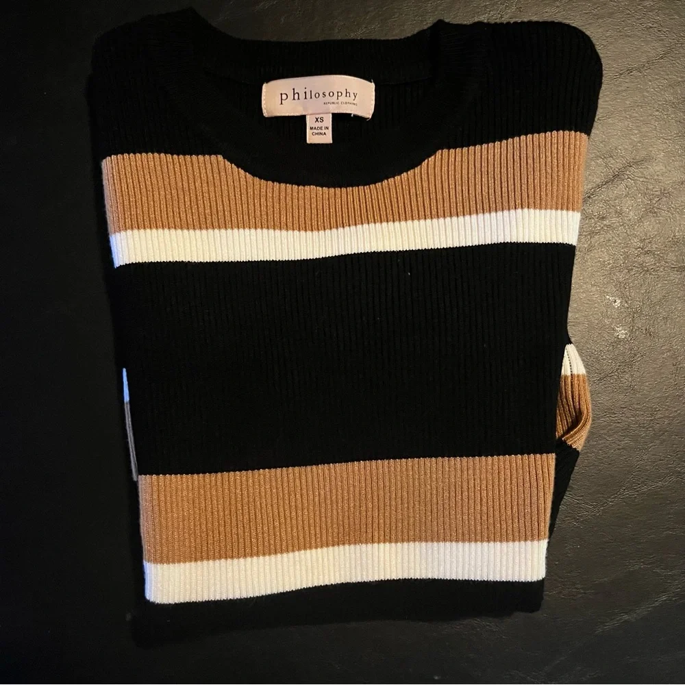 Striped Black and Tan sweater top